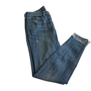 Vineyard Vines Jeans Women Size 4 Light Washed Distressed Frayed Hem Stretch